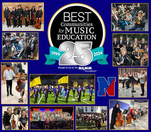 Best Communities for Music Education banner with photos of student musicians